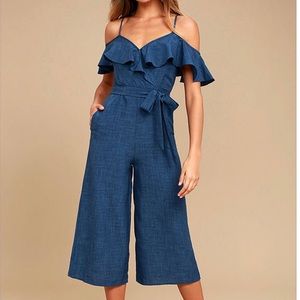 Lulus Women’s Dark Blue Midi Jumpsuit